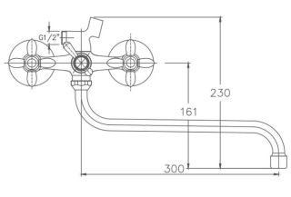 Смеситель для ванны Haiba HB2227 хром